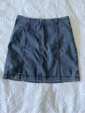 Classic Washed Blue Denim Mini Skirt